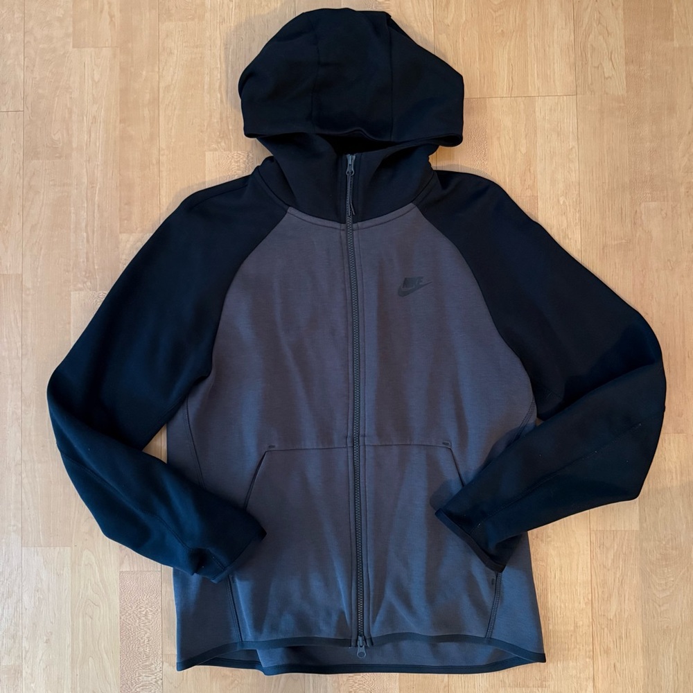 Nike Men's Tech Fleece Full-Zip Hoodie Black Gray Medium